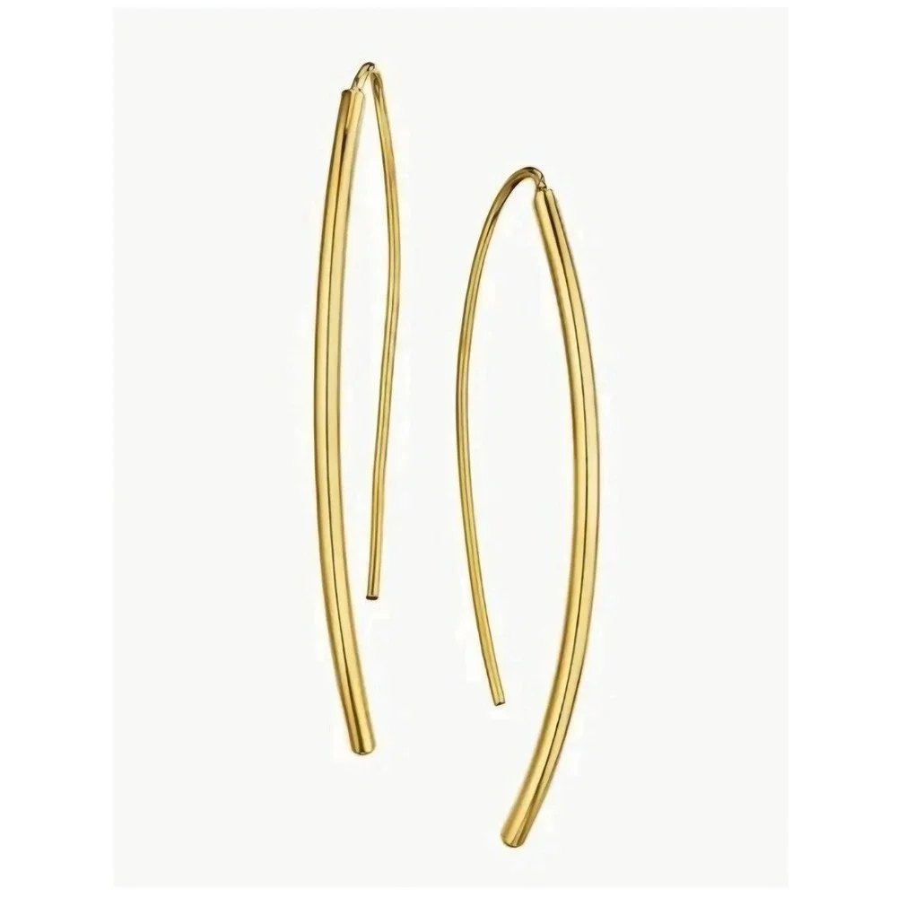 SOKO Bow Earrings 24k Gold Plated Brass Arc Threader Handcrafted Kenya NEW